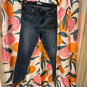 LOFT Polka Dot Skinny Jeans